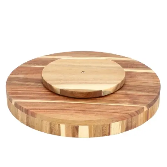 MegaChef 13 Inch Acacia Wood Lazy Susan Tray image {1}