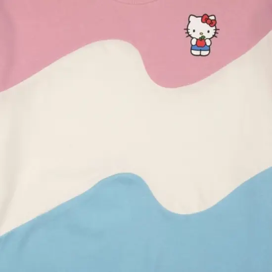 Men's Sanrio Hello Kitty Graphic Pullover Sweatshirt - Pink/White/Blue image {2}