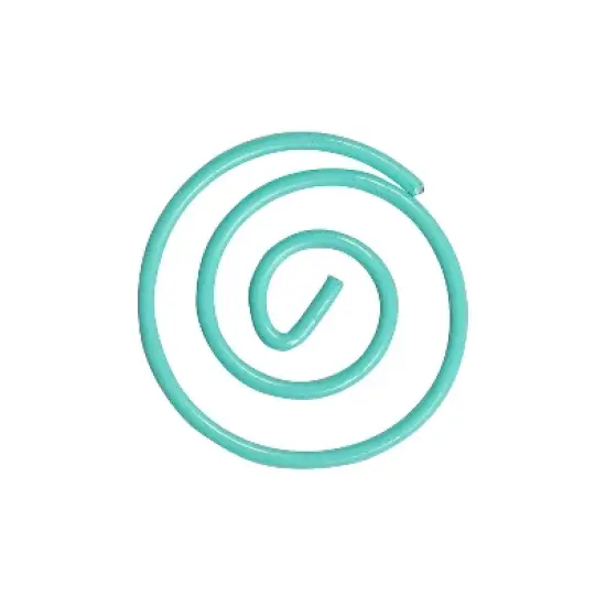 JAM Paper Colored Circular Paper Clips Round Paperclips Teal 2 Packs of 50 21832066B image {2}