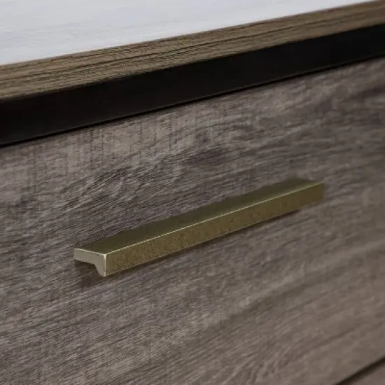 Gordon 2 Drawer Nightstand Two-Tone Antique Gray - miBasics image {3}