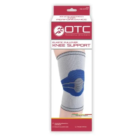 OTC Knee Support, Pullover Style, Lightweight Elastic, Gray/Blue image {1}