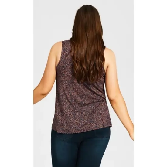 Women's Plus Size Knitted Tank Top  - Root Beer | AVENUE image {1}