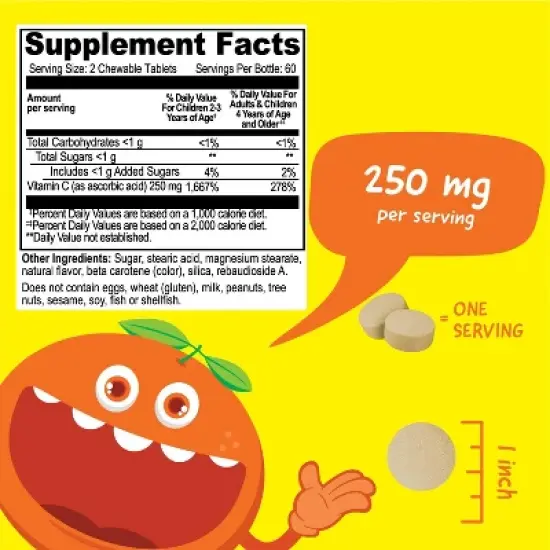 VitaWorks - Vitamin C - Orange Flavor - Kids - 120 Chewables image {2}