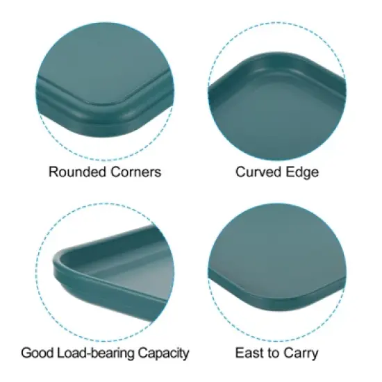 Unique Bargains PP Plastic Reusable Lightweight Durable Tray Rectangle 3 Pcs image {2}