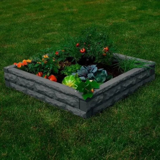 Evergreen Faux stone raised bed - self watering 4 x 4 image {3}