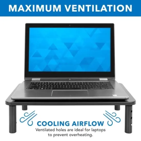 Mount-It! Metal Monitor Riser 2-Pack | Height Adjustable Computer Display and Laptop Stand for Desktop | Fits Up to 32" Screens, 44 Lbs. Capacity image {6}