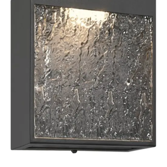 Possini Euro Design Possini Euro Sofia 8 1/2"H Black Glass LED Outdoor Wall Light Set of 2 image {2}