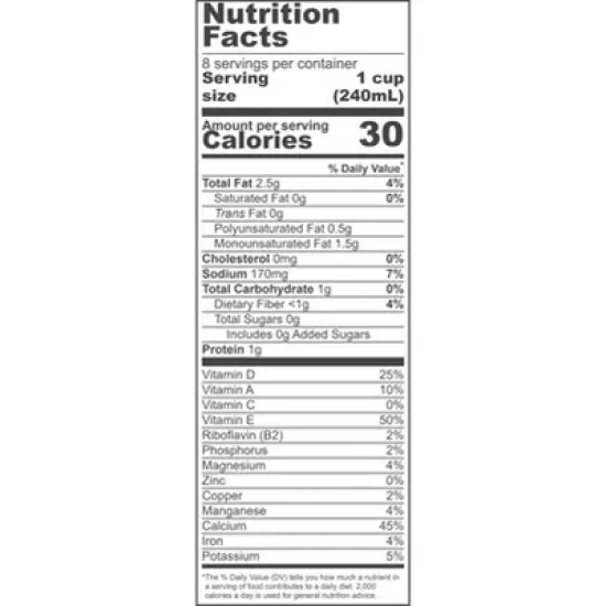 Almond Breeze Unsweetened Orginal Almond Milk - Case of 8/64 oz image {4}