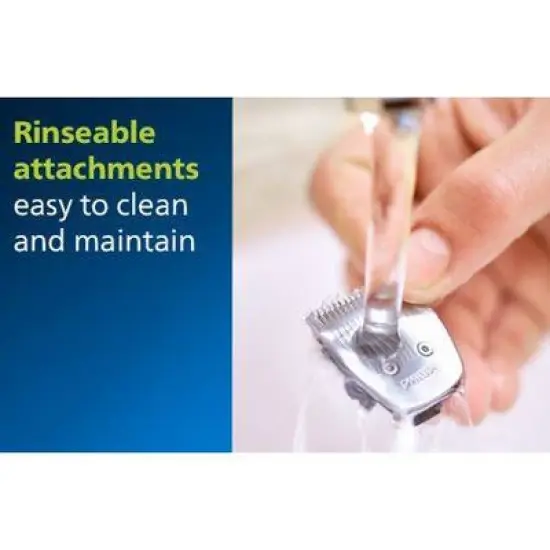 Philips Norelco Series 3000 Multigroom All-in-One Men's Rechargeable Electric Trimmer with 13 Attachments - MG3740/40 image {14}