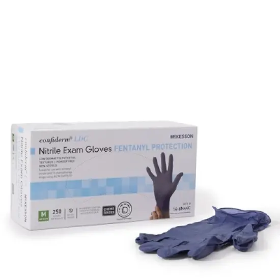 Confiderm LDC McKesson Nitrile Exam Glove Blue Textured image {5}
