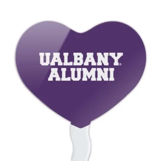 University at Albany Alumni Heart Love Cupcake Picks Toppers Decoration Set of 6 image {1}