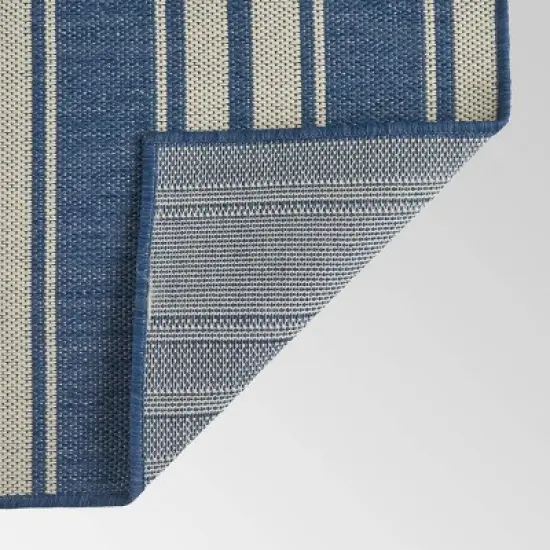 7'10" x 10' Nador Outdoor Rug Blue/Ivory - Christopher Knight Home image {1}