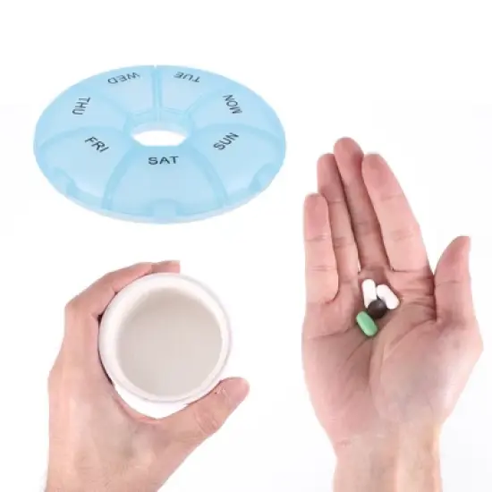 Unique Bargains 7 Grids Circular Pill Case 1 Pc image {3}