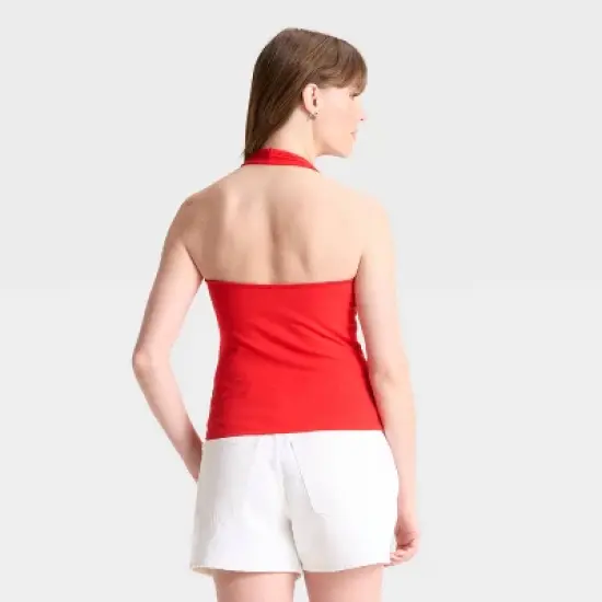 Women's Budweiser Halter Graphic Tank Top - Red image {1}