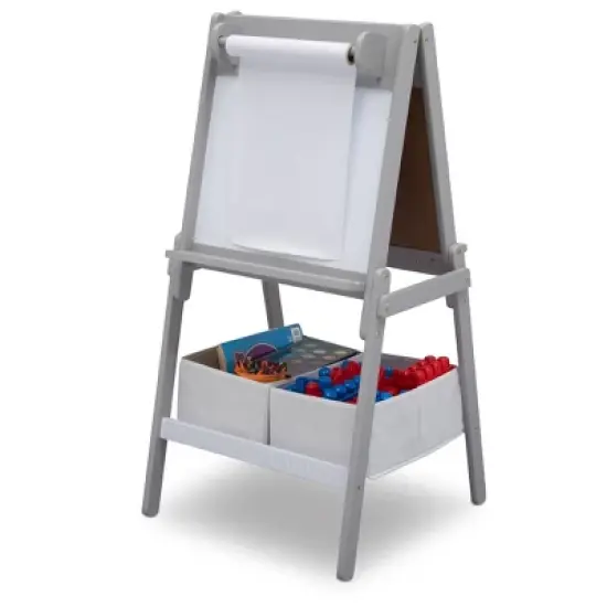 Delta Children MySize Double-Sided Storage Easel- Gray image {4}