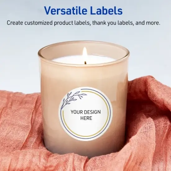 Avery 3" Diameter Labels, Gold & Navy Border with Florals, 60 ct image {5}