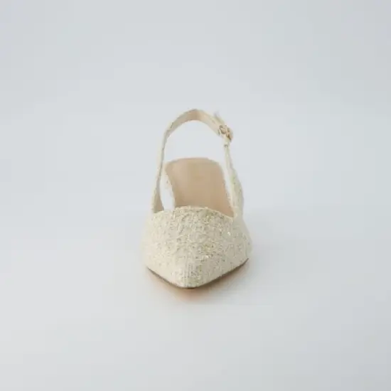 CUSHIONAIRE Women's Buzz Kitten Heel Sling Back Dress Shoe +Memory Foam, Wide Widths Available image {2}