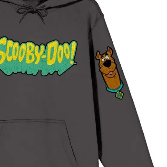 Scooby Doo Character Chenille Patch Long Sleeve Charcoal Hooded Sweatshirt image {1}