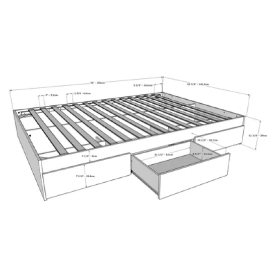 Aura 3 Drawer Storage Bed with Headboard - Nexera image {5}
