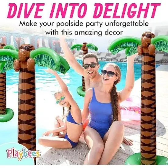 Playbees Giant Inflatable Palm Tree 6 Foot &ndash; 4 Pack image {4}