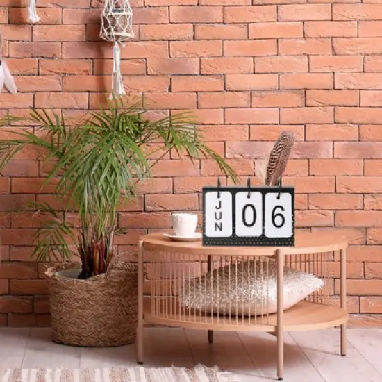 Unique Bargains Vintage Wood Desk Flip Calendar 1 Pc image {5}