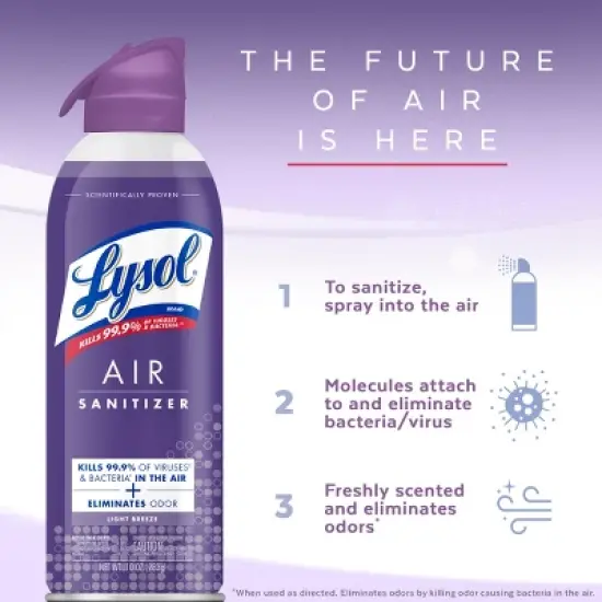Lysol Light Breeze Air Sanitizing Spray - 10oz image {4}