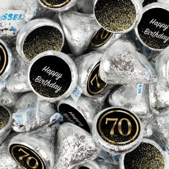70th Birthday Candy Party Favors Chocolate Hershey's Kisses Bulk image {1}