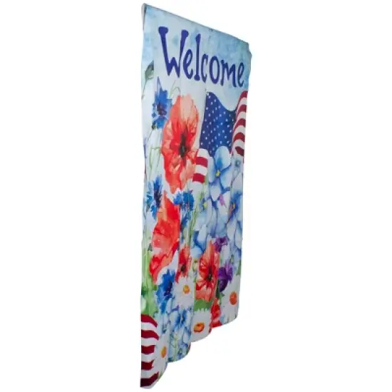 Northlight Welcome Patriotic Floral Outdoor House Flag 40" x 28" image {3}