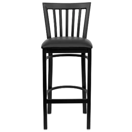 Flash Furniture Black School House Back Metal Restaurant Barstool image {8}