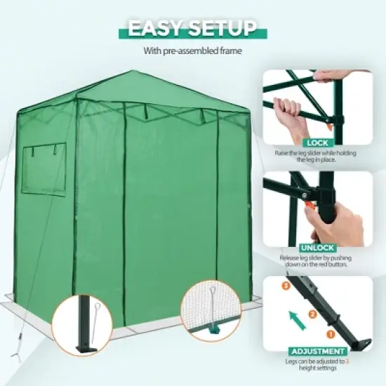 EAGLE PEAK 6'x4' Portable Walk-in Greenhouse image {3}