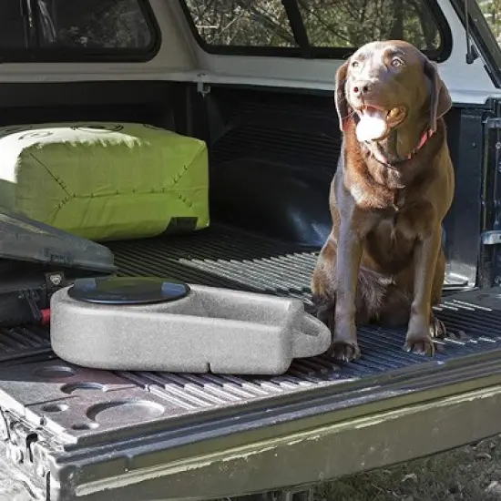 Dakota 283 Dine N Dash Large On-the-Go Travel Pet Feeding and Watering System with 8-Inch Twist Lid, Coyote Tan image {2}