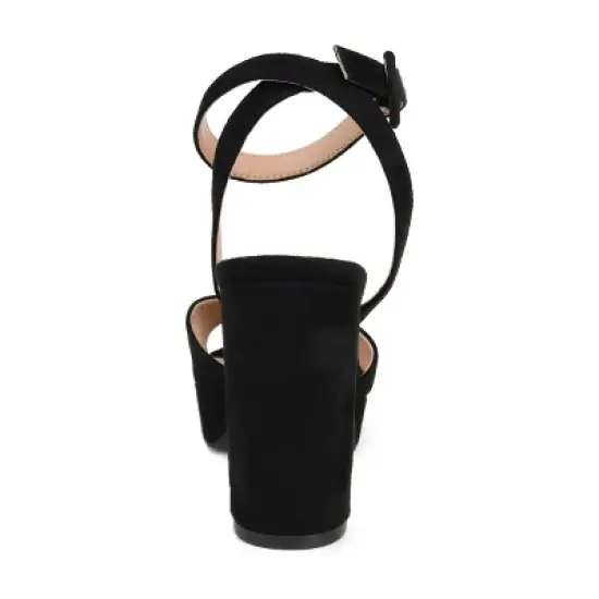 Journee Collection Womens Nairri Open Toe High Block Heel Pumps image {2}