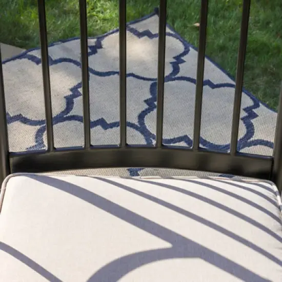 2pk Outdoor Steel Arm Chairs with Cushions - Captiva Designs image {3}