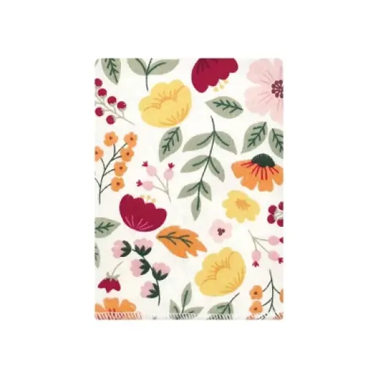 Hudson Baby Infant Girl Cotton Flannel Burp Cloths Bundle, Fall Botanical, One Size image {2}