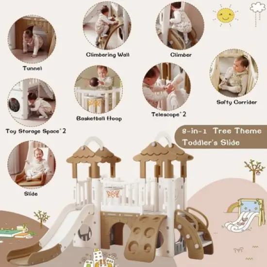 Dexmalle 8-1 Toddler Climber and Slide Set image {4}
