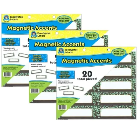 Teacher Created Resources&reg; Eucalyptus Labels Magnetic Accents, 20 Per Pack, 3 Packs image {2}