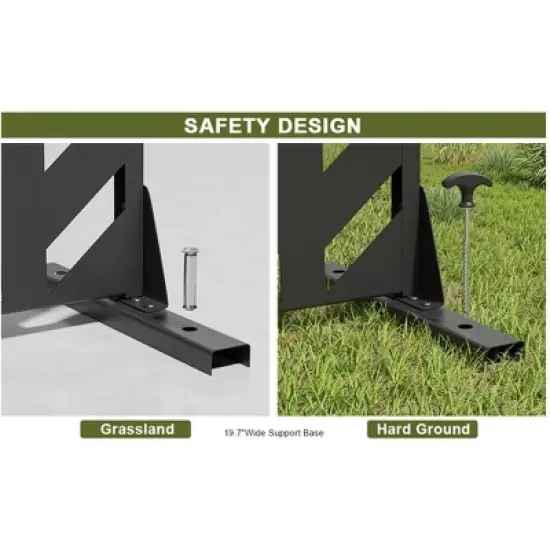 Lirago Outdoor Privacy Fence Panels 72 in Galvanized Metal image {5}