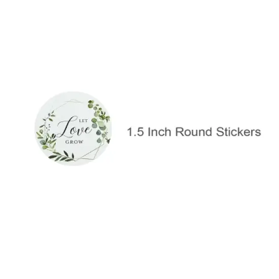 Wrapables 1.5 inch Let Love Grow Stickers Roll, Sealing Stickers and Labels for Cards, Envelopes, Bags, Gift Boxes, Weddings, Baby Showers (500pcs) image {1}