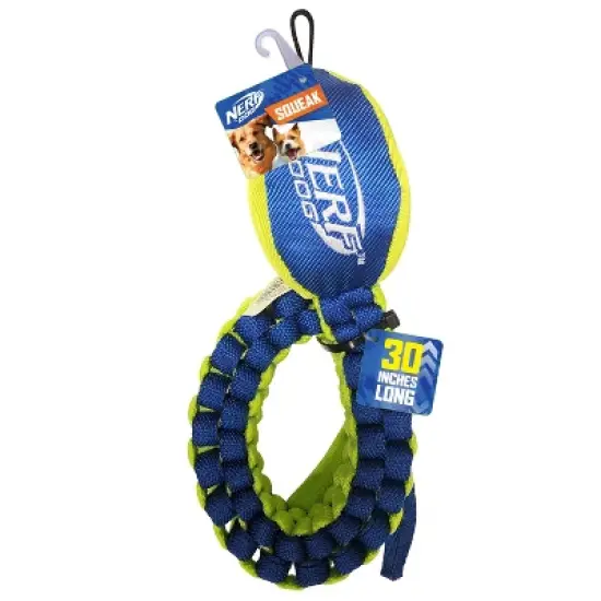 NERF Vortex Chain Braid Head Dog Toy - Blue/Yellow - L image {1}