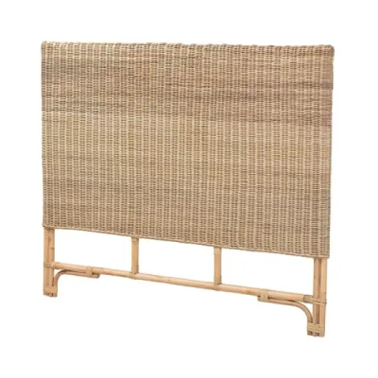 Queen Cantara Natural Rattan Headboard Brown - bali & pari image {1}