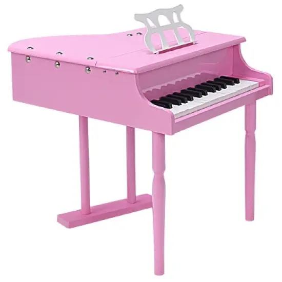 30 key Childs Toy Grand Baby Piano w/ Kids Bench Wood Pink image {6}