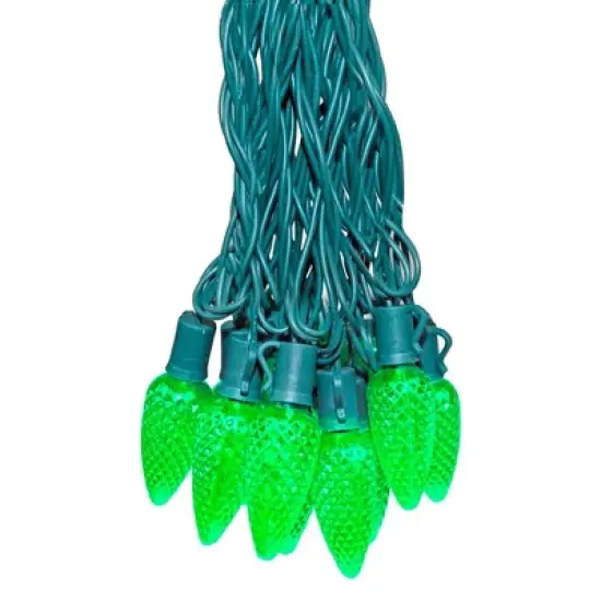 Novelty Lights 25 Feet 25 Light C9 Diamond Faceted LED String Lights, Pre-Lamped Holiday Lights on Green Wire, UL Listed, Connectable image {9}