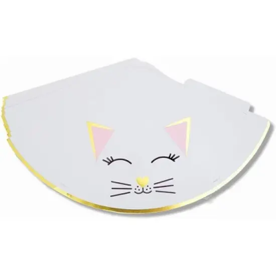 Sparkle and Bash 24-Pack Cat Party Cone Hats for Kitten Themed Kids Birthday Supplies and Decorations, White image {6}