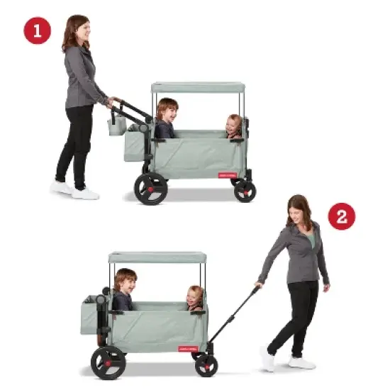 Radio Flyer Atlas Kid and Cargo Stroller Wagon - Sage image {5}