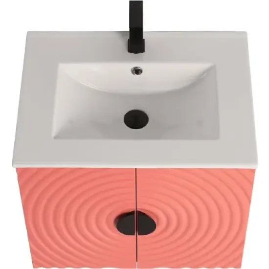 Pellabay Modern Bathroom Vanity with Fluted Circular Doors - Sink Included image {7}