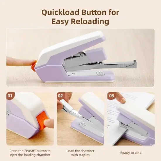 Deli Effortless Desktop Stapler, Heavy Duty Stapler, 40-50 Sheet Capacity, One Finger, includes Staples & Staple Remover image {5}