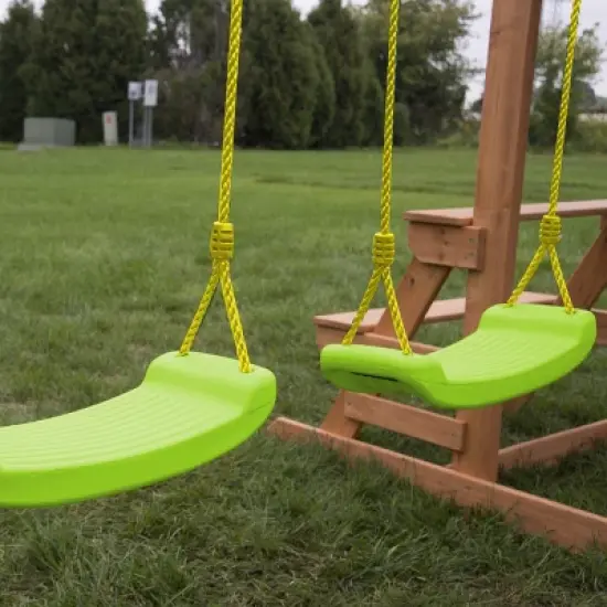 Swing-N-Slide Plastic Molded Swing Seat with Rope - Green image {2}