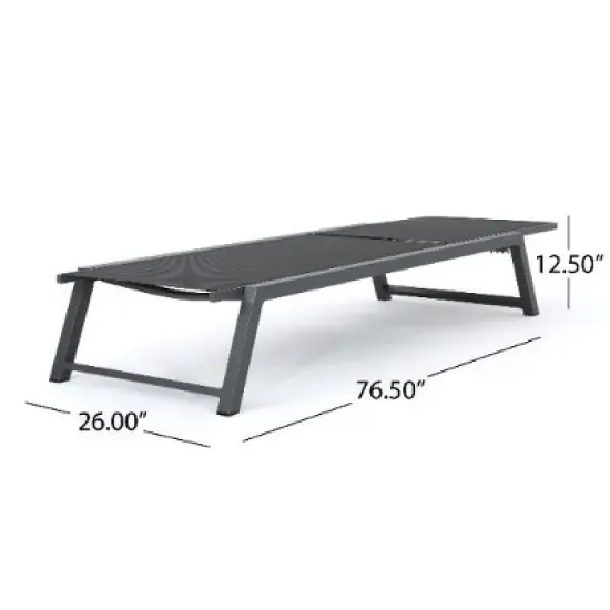 Classic 2-Pack Aluminum Patio Chaise Lounges with Adjustable Mesh Seats, Outdoor Chair -Christopher Knight Home Outdoor Furniture image {1}