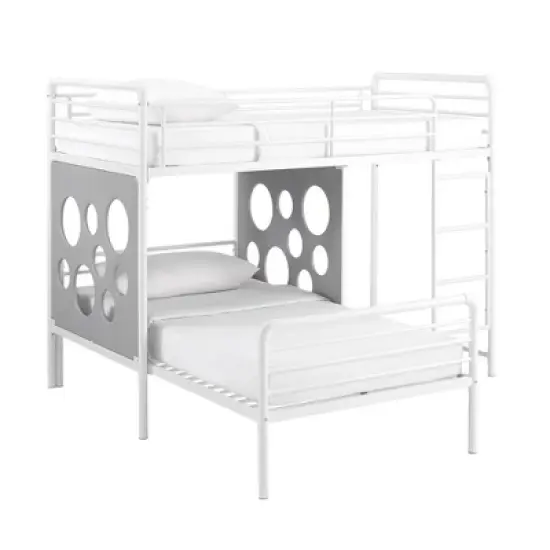 Twin Modern Cut-Out L-Shaped Metal Bunk Bed - Saracina Home image {7}