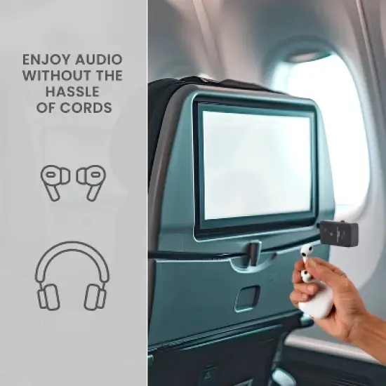 Travel Smart Wireless Headphone Bluetooth Adapter - Black image {1}